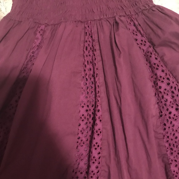 Plum purple woven eyelet summer dress - Picture 7 of 8